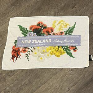 Slice Of Heaven New Zealand Souvenir Hand Towel Native Flowers